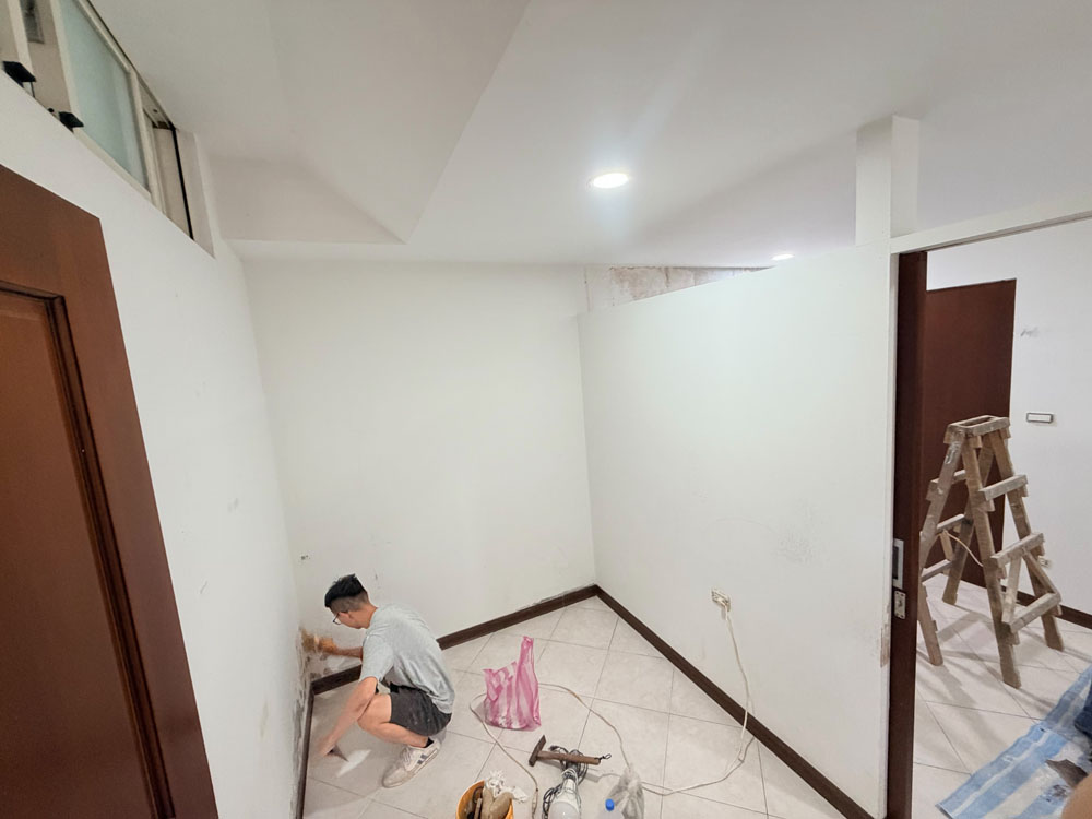 台北小套房全室玫瑰白油漆